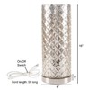 Hastings Home LED Uplight Table Lamp with Silver Mercury Finish, Embossed Trellis Pattern and LED Light Bulb 809486AYI